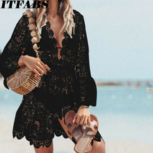 Load image into Gallery viewer, Lace Crochet Beach Dress