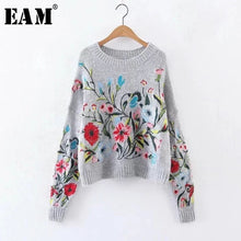 Load image into Gallery viewer, Flower Embroidered Sweater