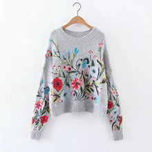 Load image into Gallery viewer, Flower Embroidered Sweater